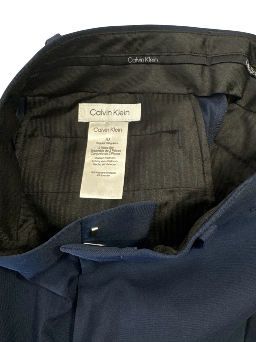 Calvin Klein Boy Navy Two-Button Suit Jacket & Trousers size 10 - Picture 7 of 7